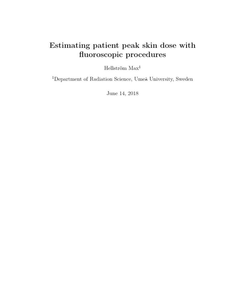FULLTEXT01 | PDF | Absorbed Dose | Radiology