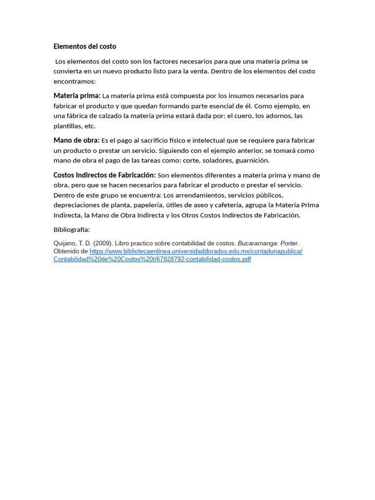 Elementos y Clasificación de Costos | PDF | Contabilidad de costos ...