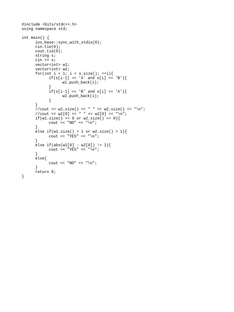 AB Pattern Detection in C++ Code | PDF