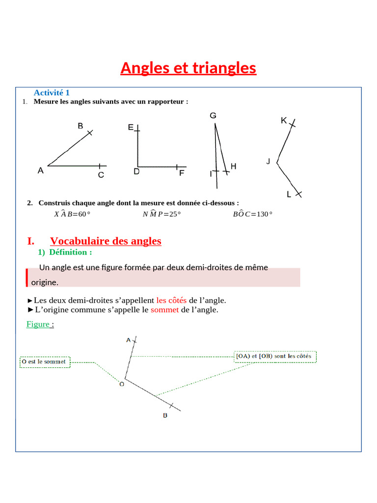 Méthodes de mesure des angles | PDF | Triangle | Angle