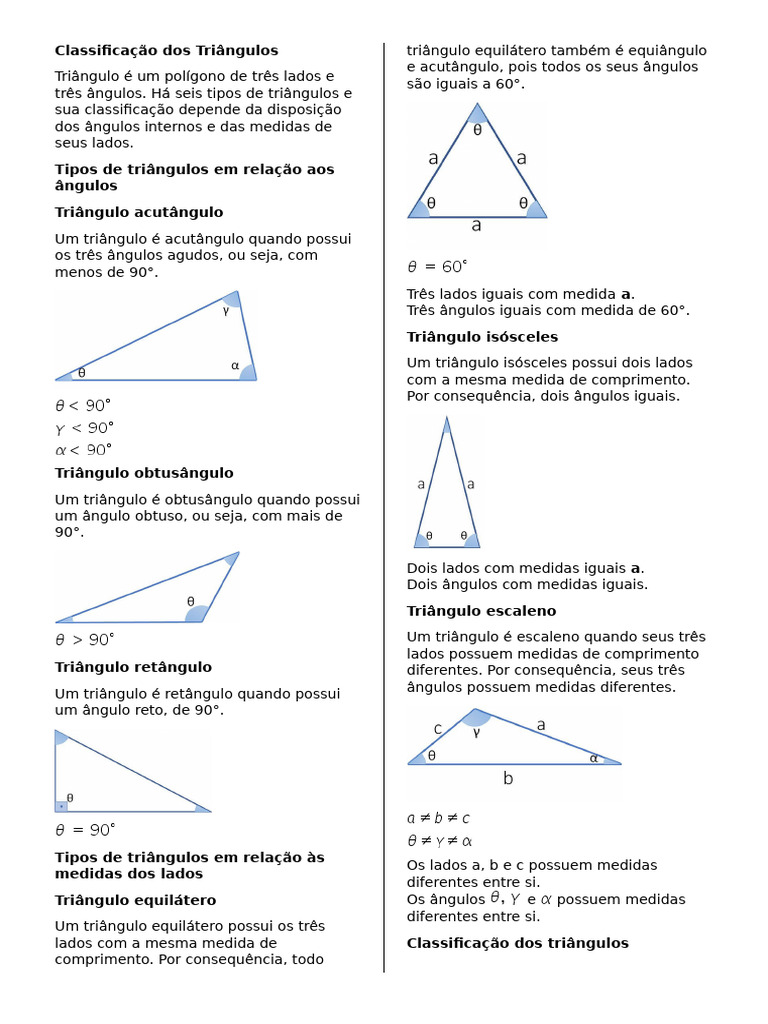 Classificação Dos Triângulos | PDF | Triângulo | Objetos geométricos, image size:768x1024