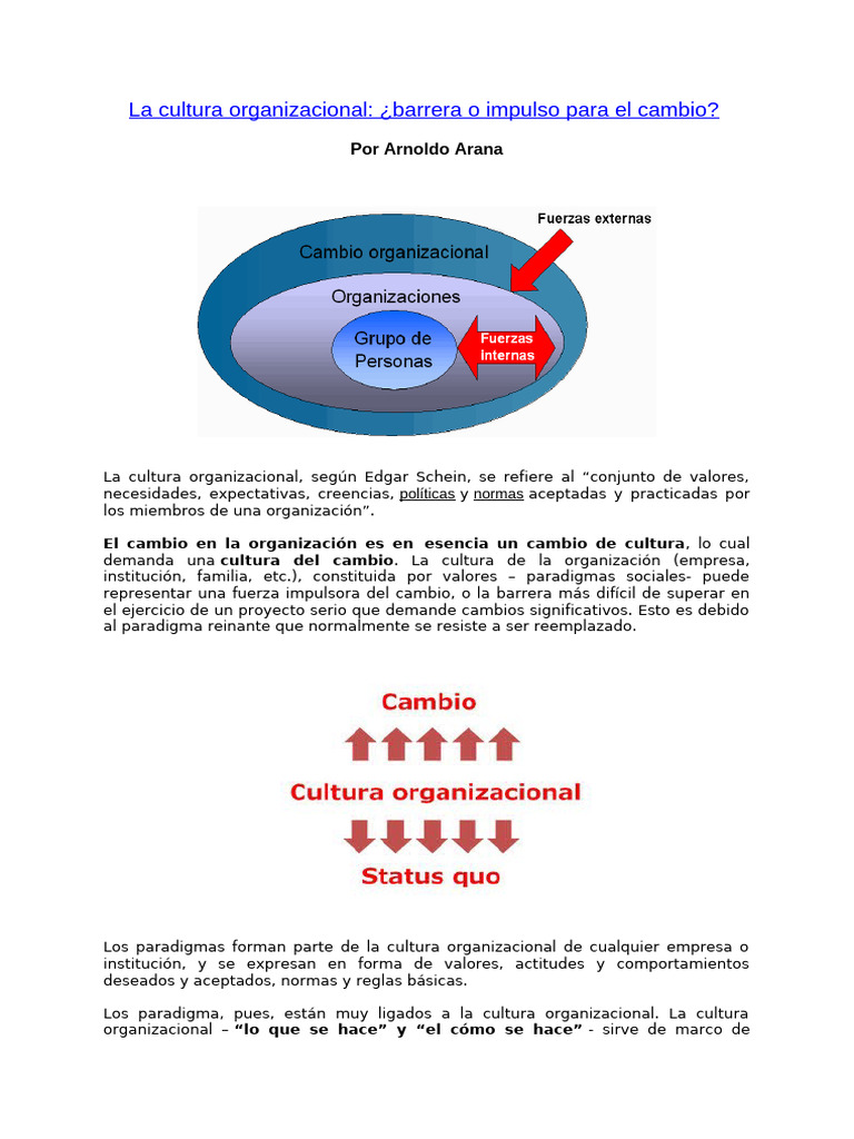 La cultura organizacional | PDF