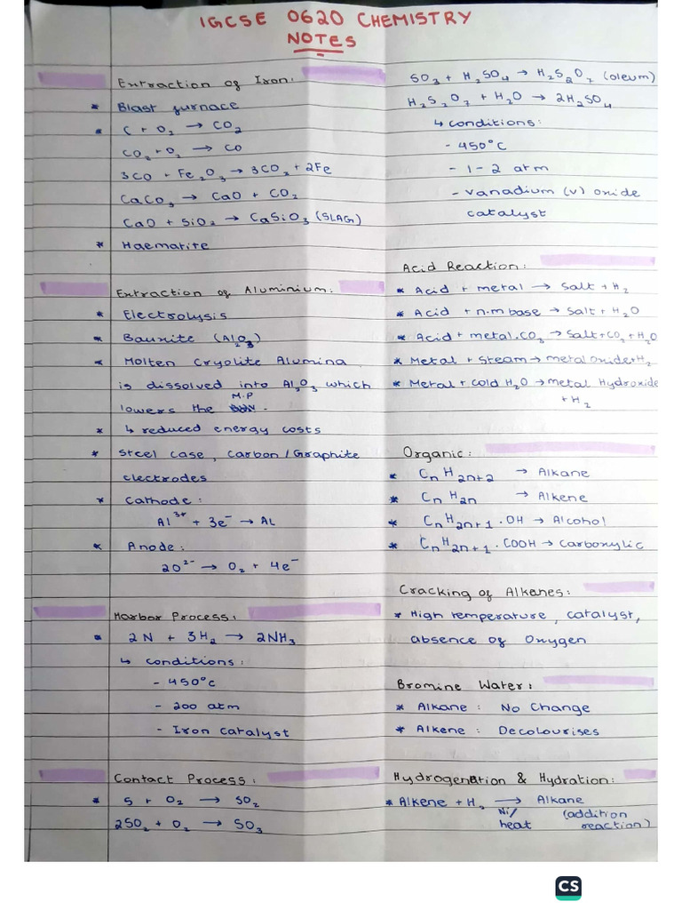 0620 Chem Notes | PDF
