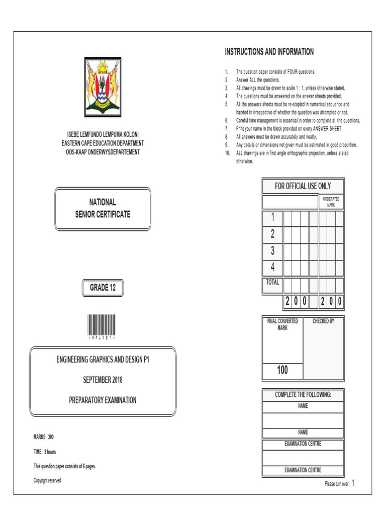 Egd p1 GR 12 Sept Eng QP D | PDF | Window | Bathroom