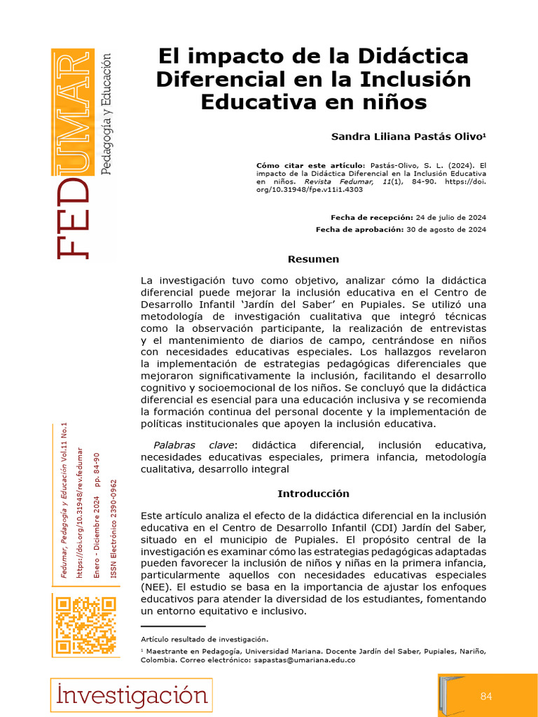 El Impacto de La Didáctica Diferencial en La Inclusión Educativa en ...
