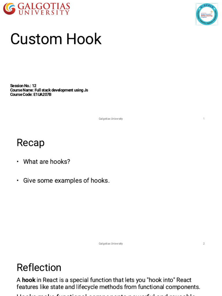 Lecture 13 Custom Hook | PDF | Software Development | Computer Engineering