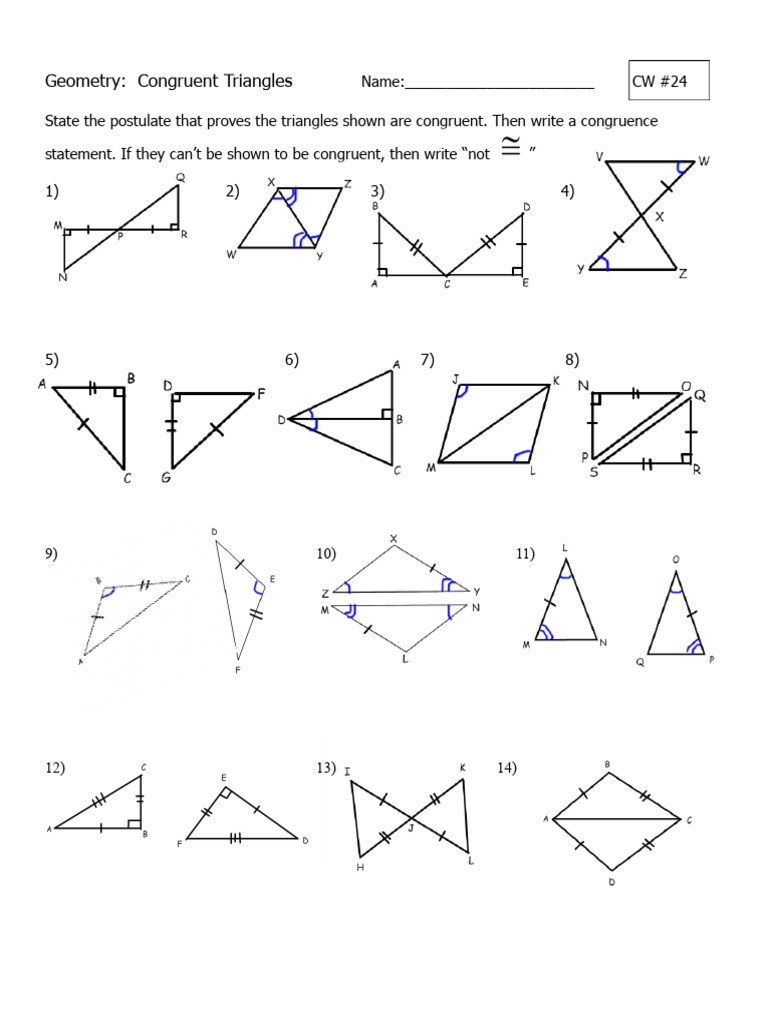 Congruent Triangles Postulates Guide | PDF