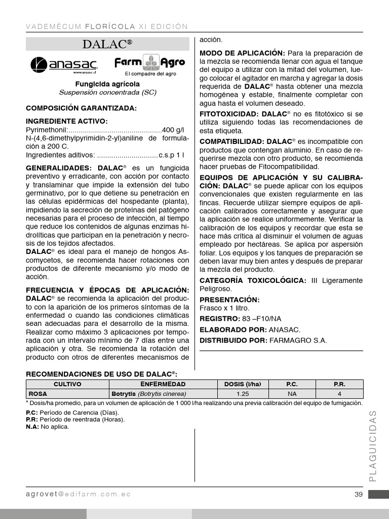 Ficha Técnica de DALAC® Fungicida | PDF