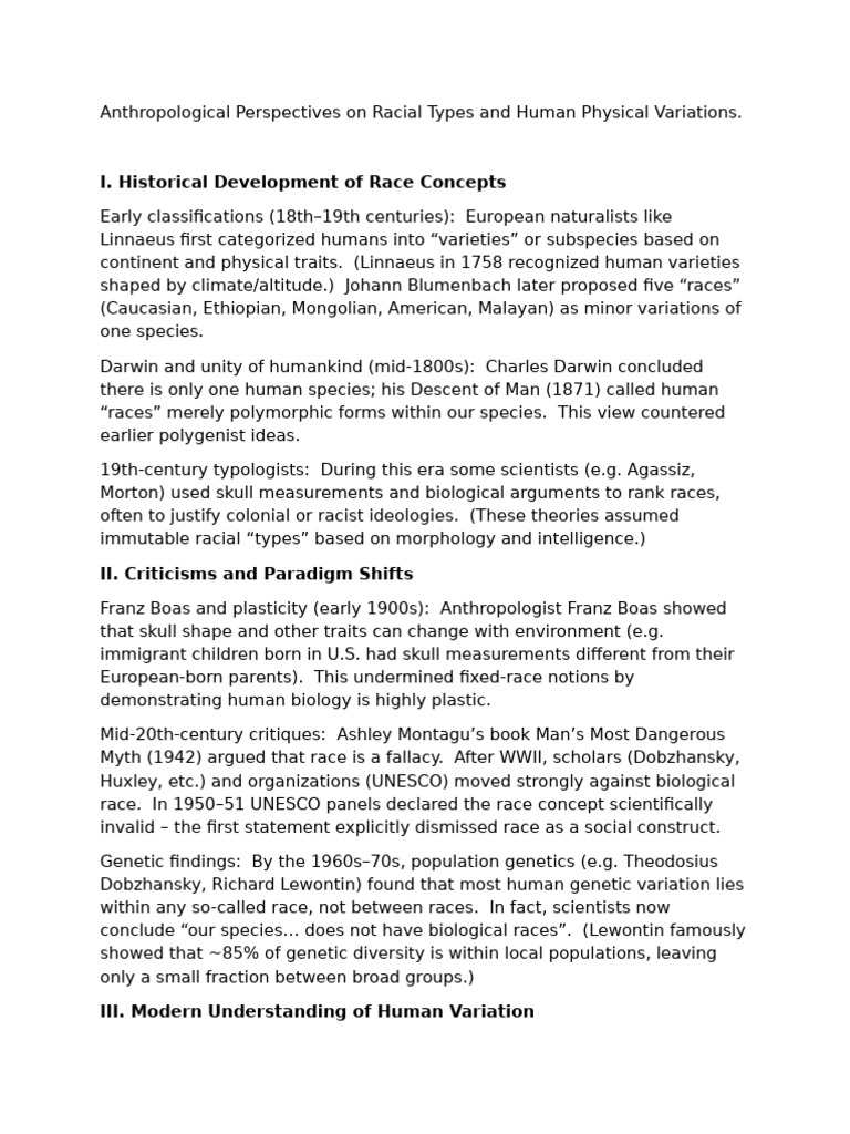 Anthropology Group Work | PDF | Race (Human Categorization) | Anthropology