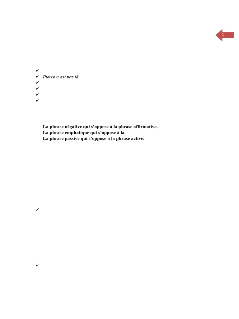 Formes de la phrase simple en français | PDF | Phrase | Clause