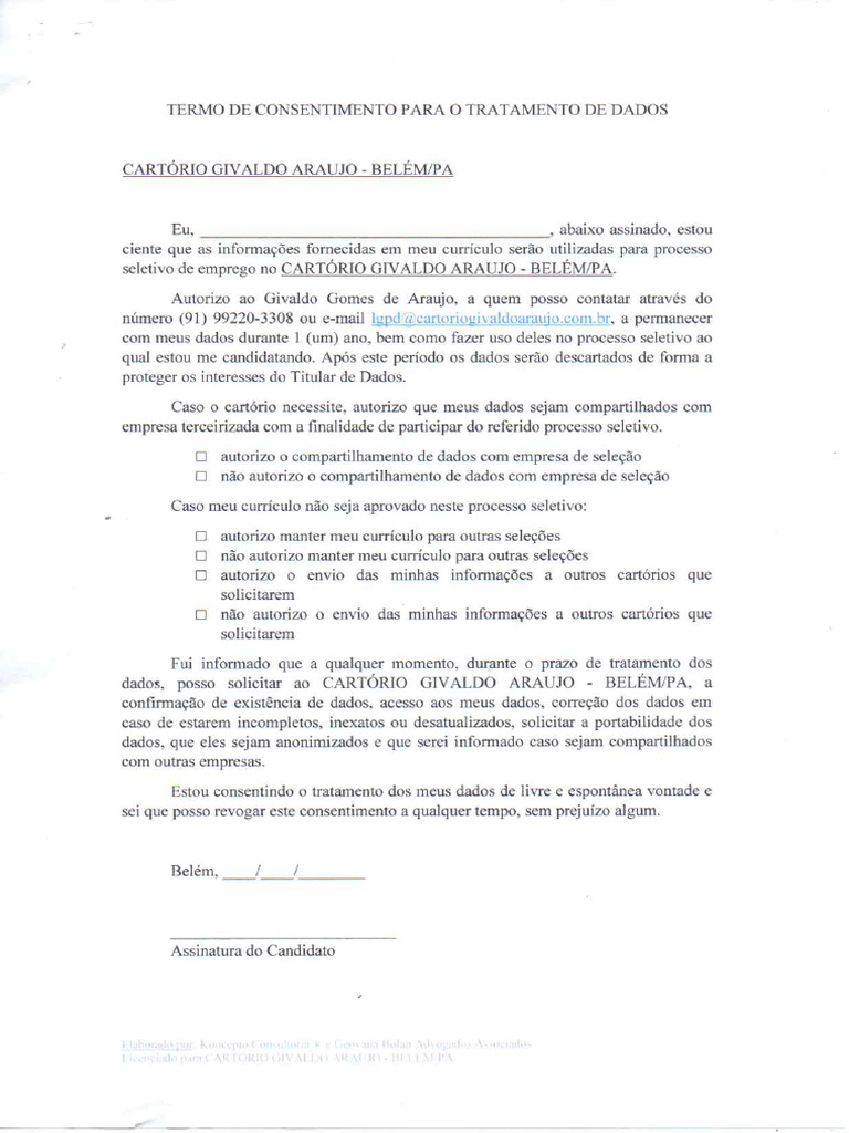 Termo de Consentimento | PDF