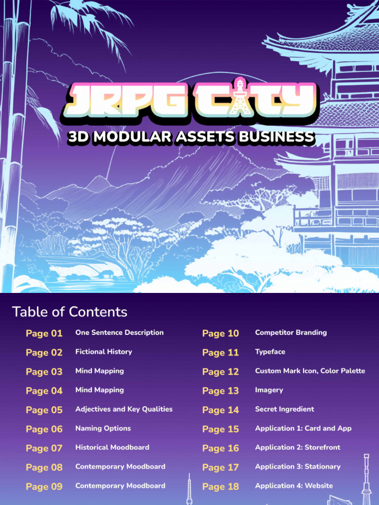 JRPG CITY 3D Modular Assets Business FINAL Module 7 - With Cover | PDF