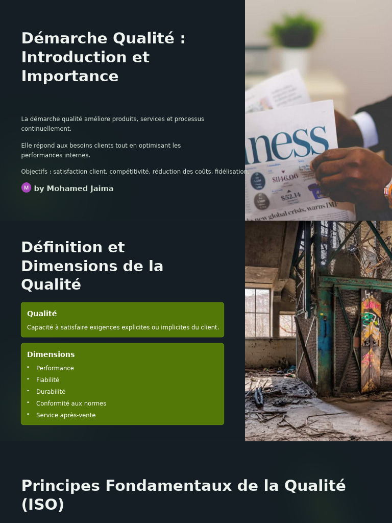 Démarche Qualité : Principes et Outils | PDF | Management de la qualité ...
