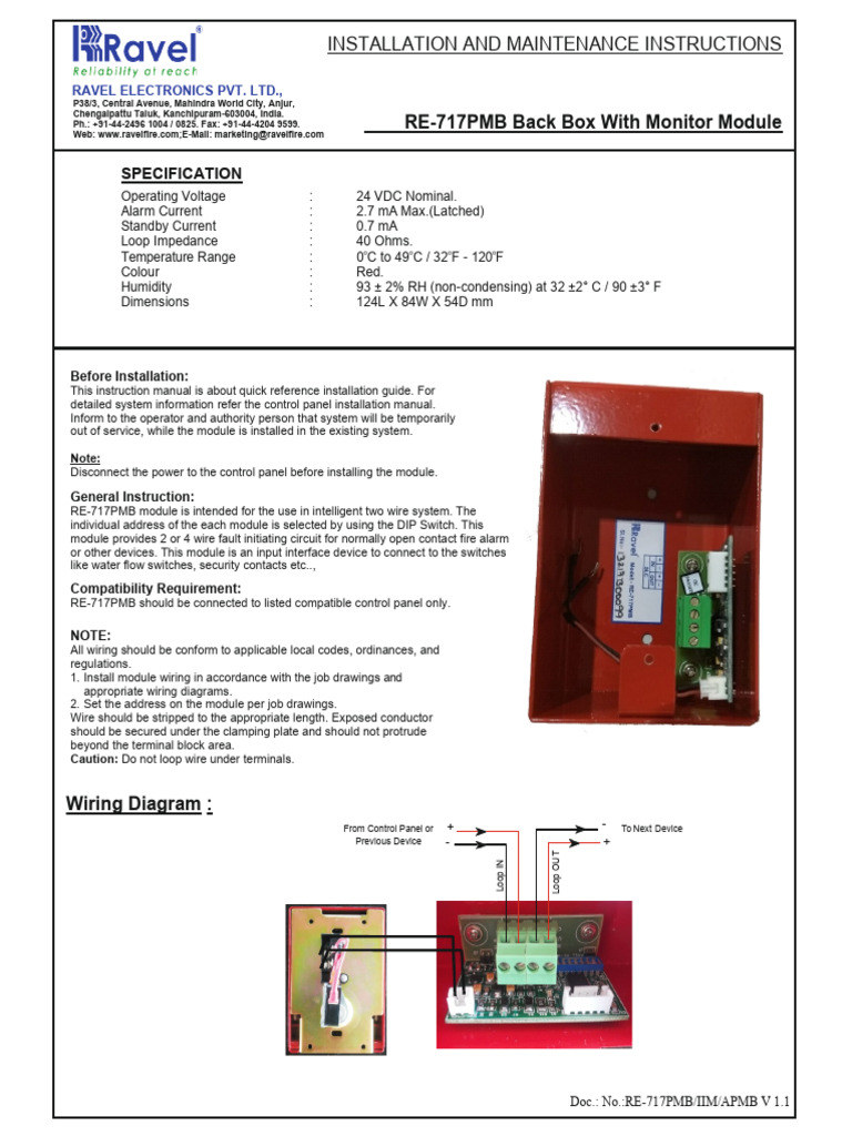 RE-717PMB Installation Guide | PDF | Switch | Electrical Wiring