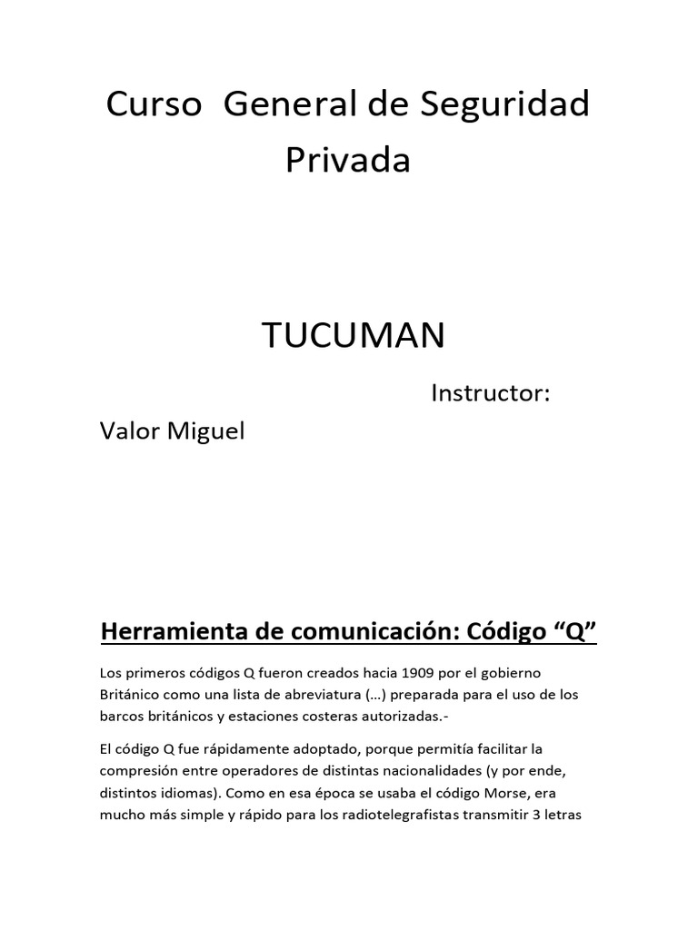 Curso de Seguridad Privada en Tucumán | PDF | Comunicación ...