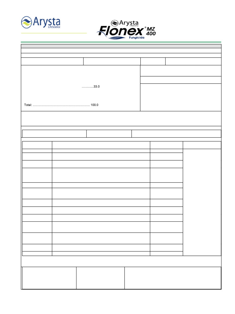Ficha Técnica de Flonex® MZ 400 | PDF