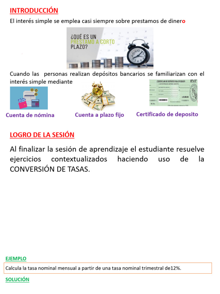 Matematica Financiera-Tasas de Interes | PDF | Interés | Inversiones