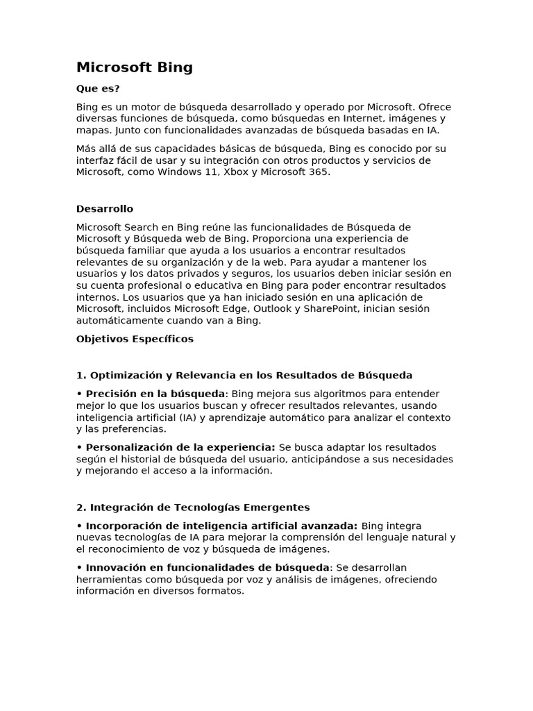 Microsoft Bing Informe Nuevo | PDF | Microsoft | Inteligencia artificial