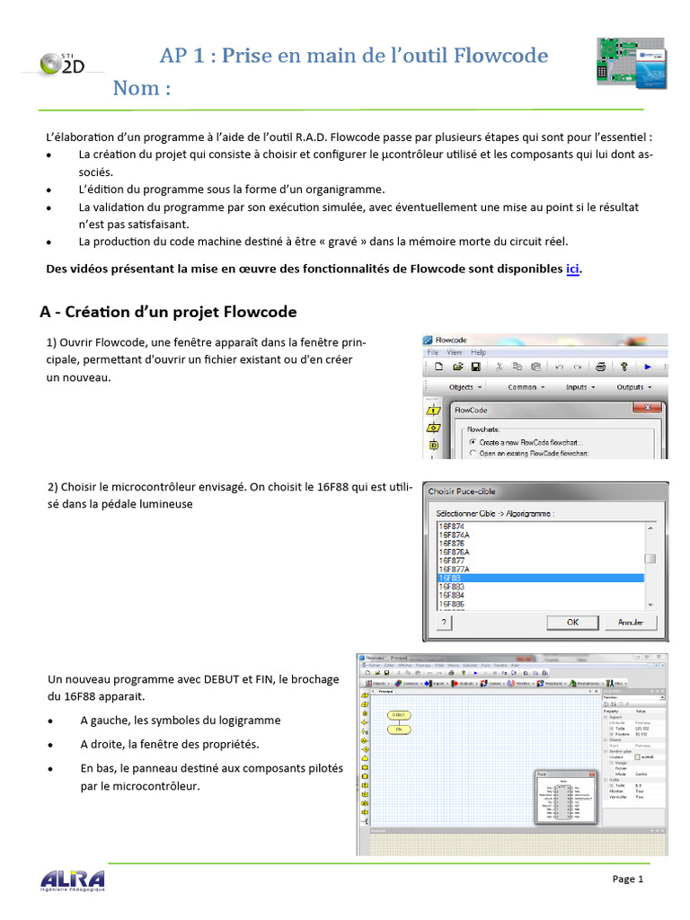 Prise en main de Flowcode pour 16F88 | PDF | Microcontrôleur ...