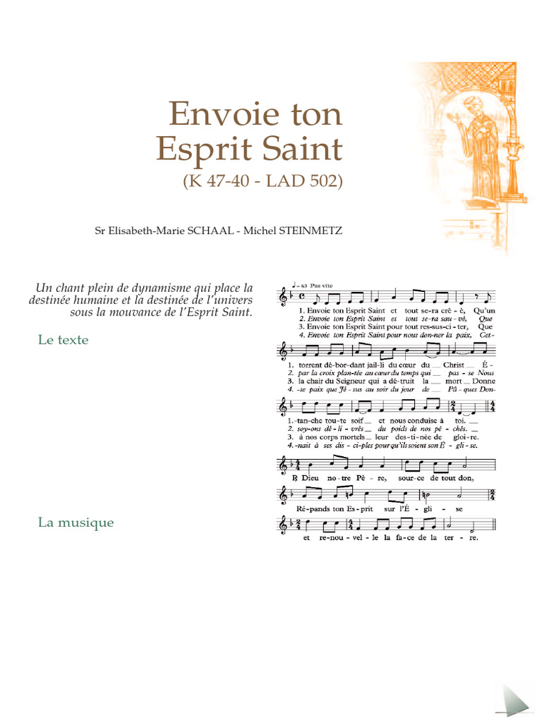 Envoie ton Esprit Saint : Chant Pentecôte | PDF | Théorie de la musique