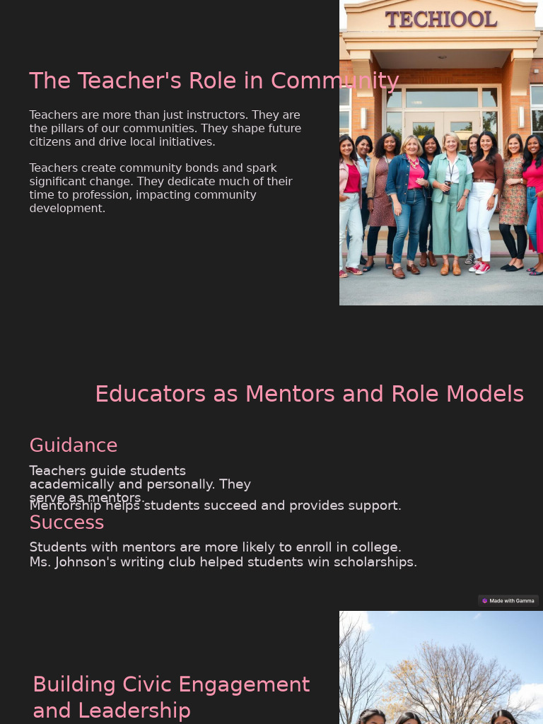 The Teachers Role in Community | PDF | Mentorship | Teachers