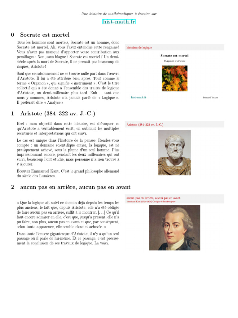Aristote et la logique : un héritage unique | PDF | Aristote | Preuve ...