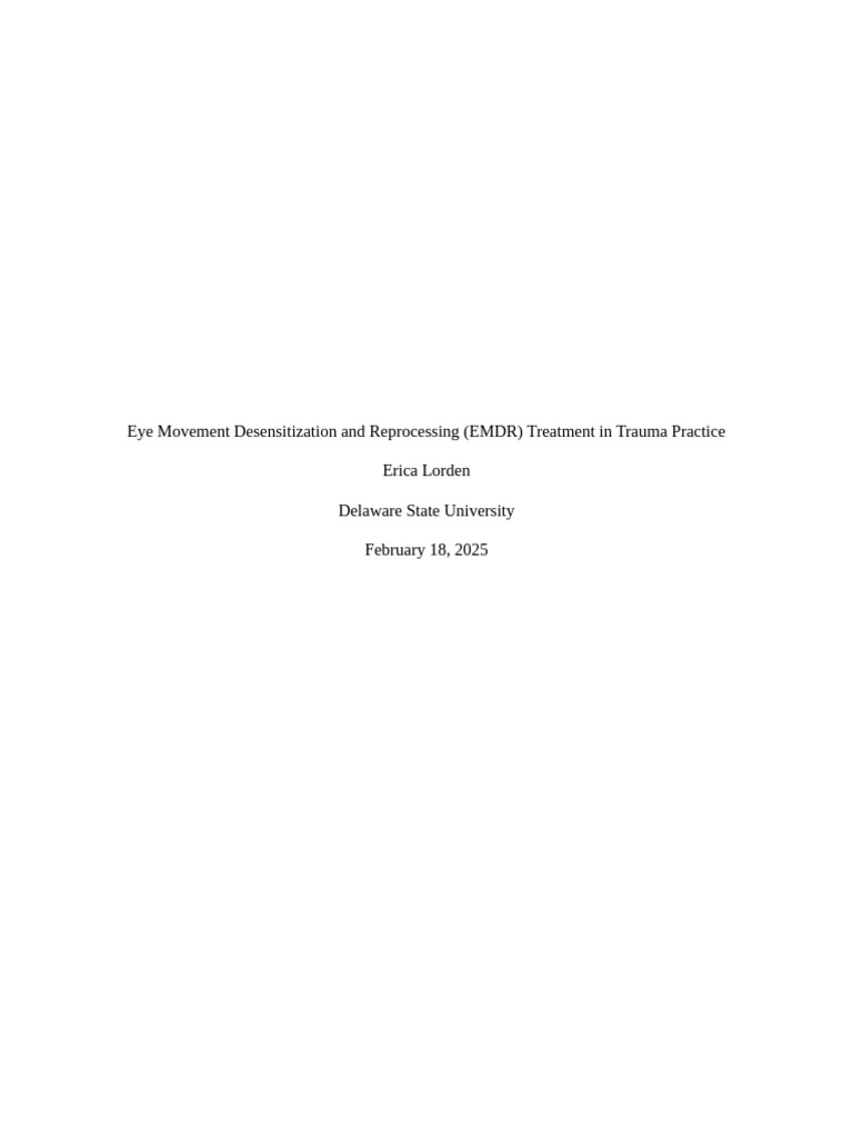 EMDR Therapy for PTSD Treatment | PDF | Eye Movement Desensitization ...