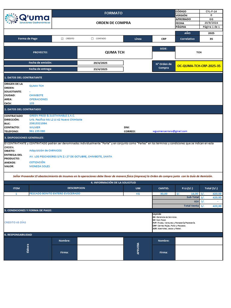 1.oc Quma TCH CRP 23 04 2025 | PDF | Industria de alimentos | Alimentos