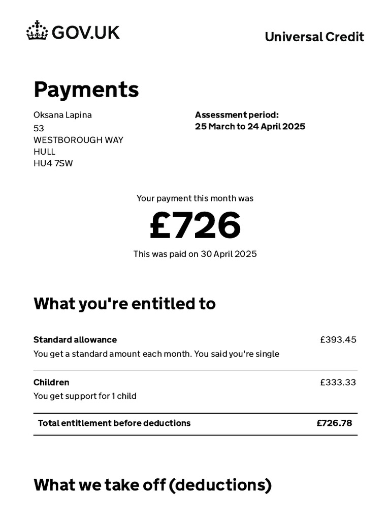 Download Your Universal Credit Statement | PDF | Mobile App