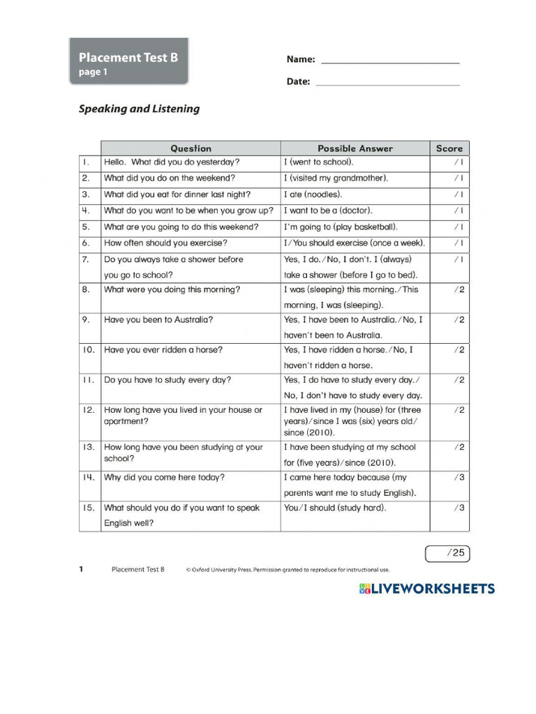 Worksheet 7017913 | PDF