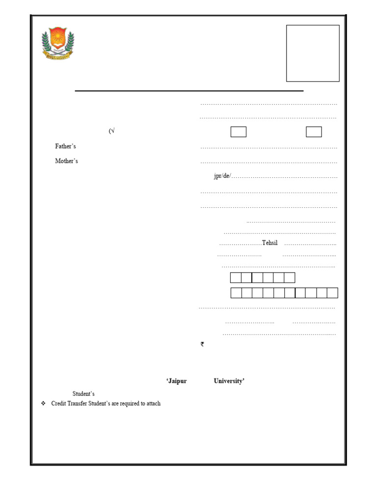 MOI Application Form for JNU Students | PDF