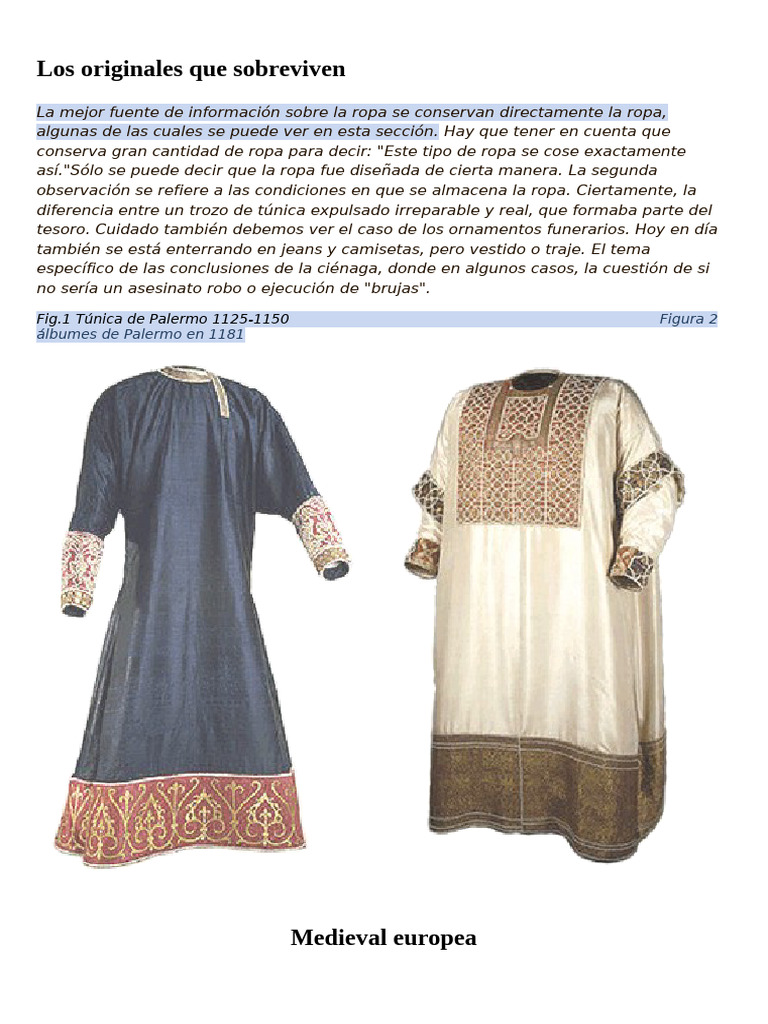 Molderia y Prendas Edad Media | PDF | Ropa