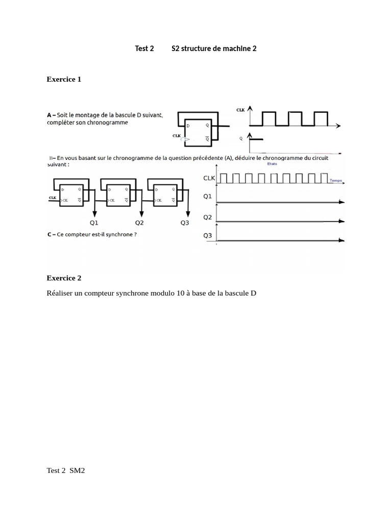 Compteur synchrone modulo 10 D | PDF