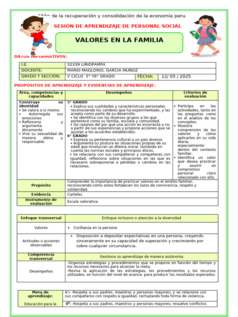 Ses Lunes Ps Valores en La Famili | PDF | Familia | Empatía