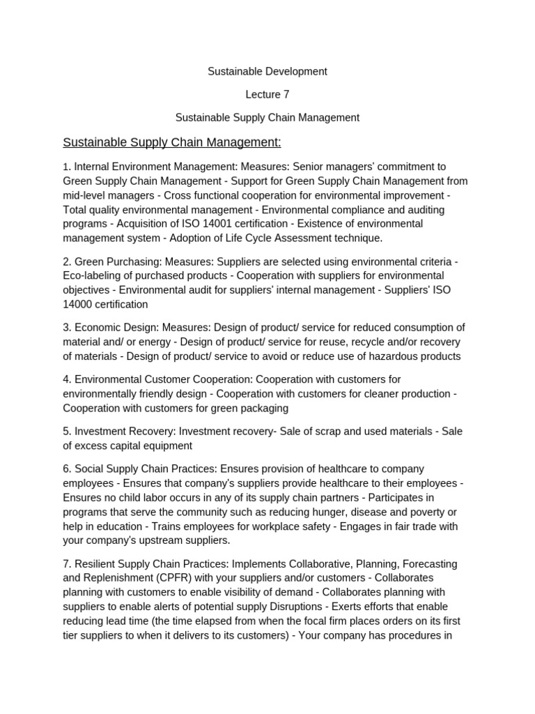 Sustainable Supply Chain Management Guide | PDF | Supply Chain ...