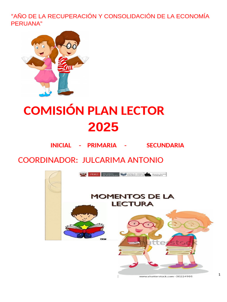 Plan Lector 2025-1 | PDF | Aprendizaje | Educación primaria