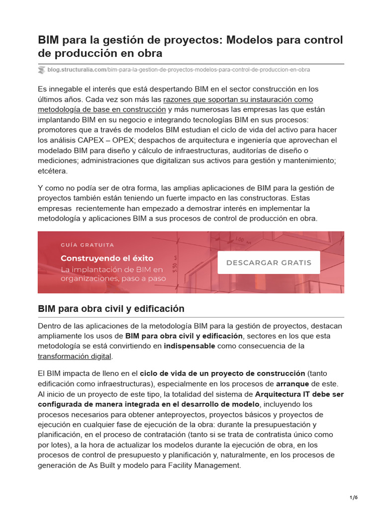 U3 - T1 - L1 - BIM para La Gestión de Proyectos - Modelos para Control ...