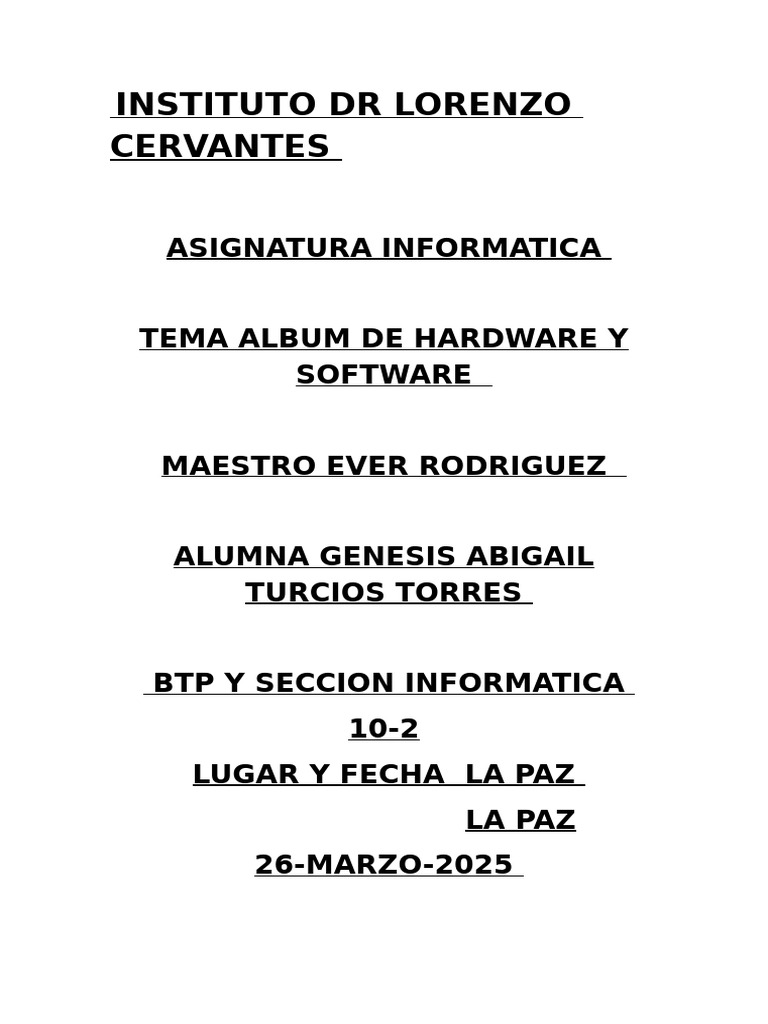 INFORMATICA | PDF | Hardware de la computadora | Programa de computadora