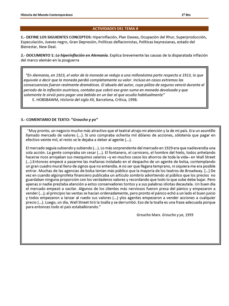 Crisis Económica de 1929: Causas y Consecuencias | PDF | Gran depresion ...