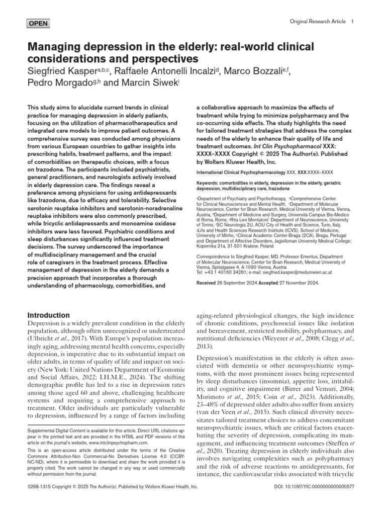 Managing Depression in The Elderly Real World.159 | PDF | Major ...