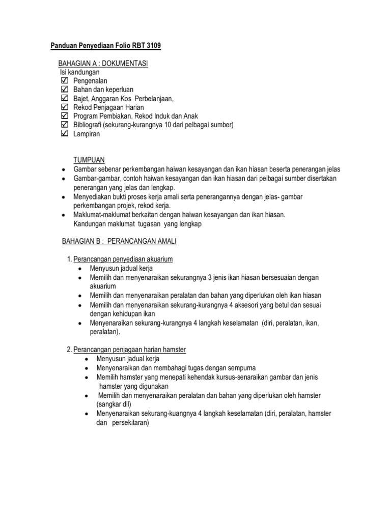 Panduan Penyediaan Folio RBT 3109  PDF