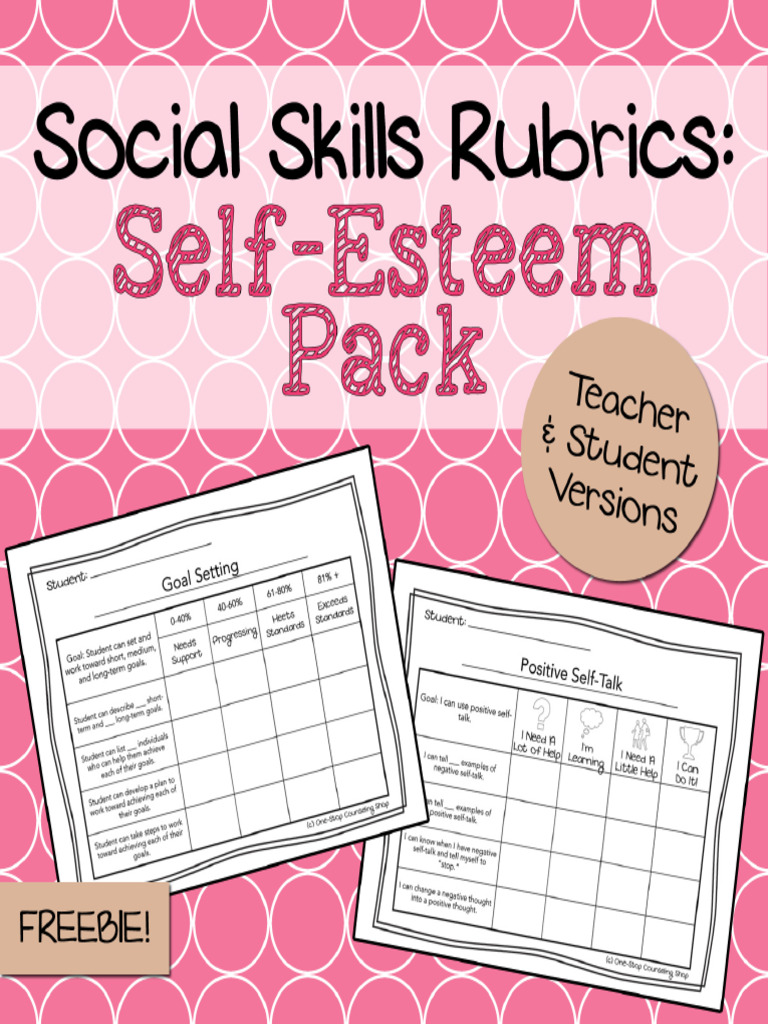 Vertical Definition Of Textured Self Esteem Skills Reference: Self Esteem Skills Rubrics For Students Pdf