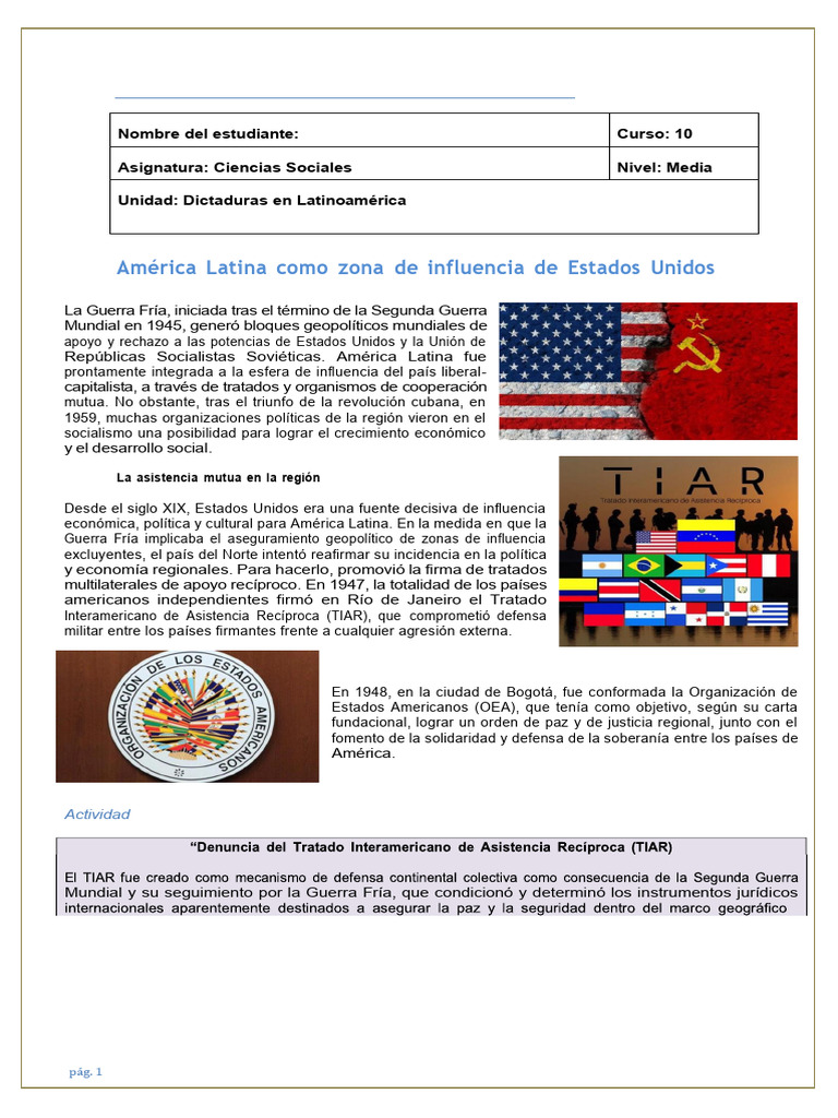 Influencia de la Guerra Fría en América Latina | PDF | Cuba ...