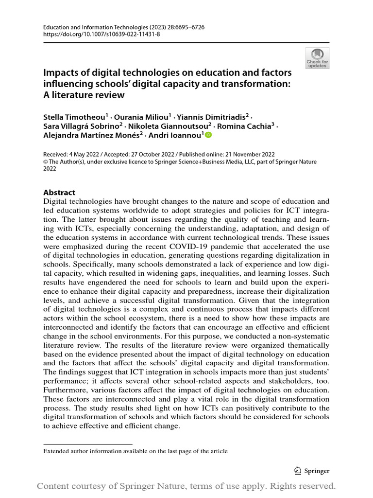 Digital Transformation in Education | PDF | Educational Technology ...