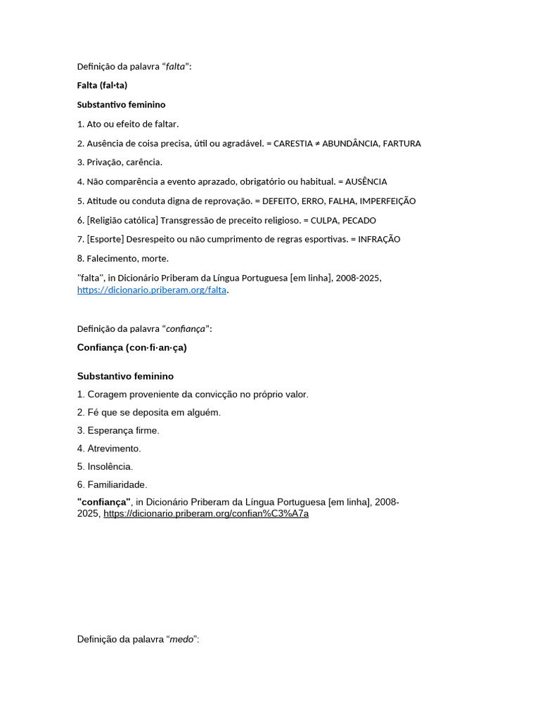 Definição Das Palavras | PDF