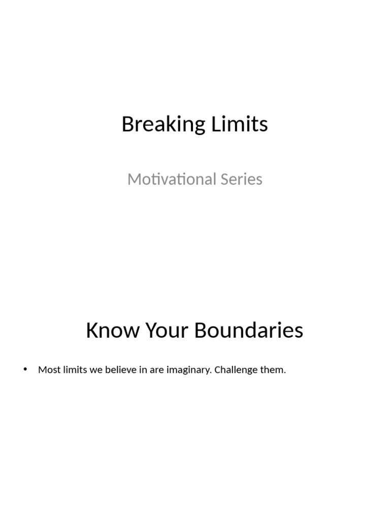 Breaking Limits | PDF