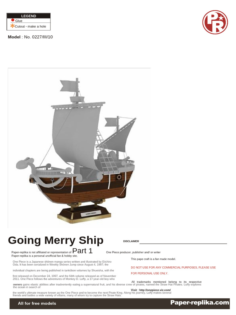 One Piece Going Merry Papercraft Model | PDF