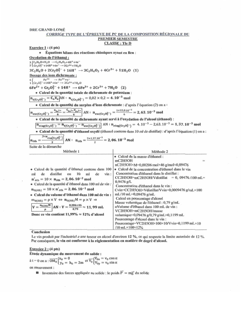 Corrigié Super Prof Sans Les Grilles de Correction | PDF