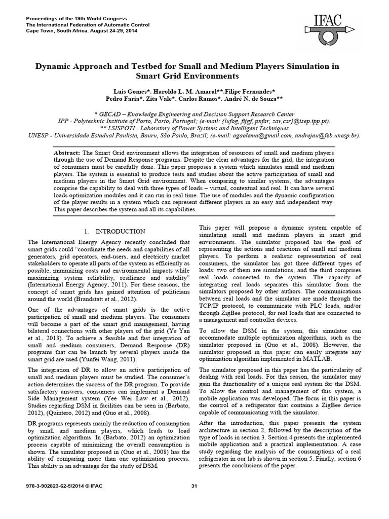 1 s2.0 S1474667016415880 Main | PDF | Smart Grid | Simulation
