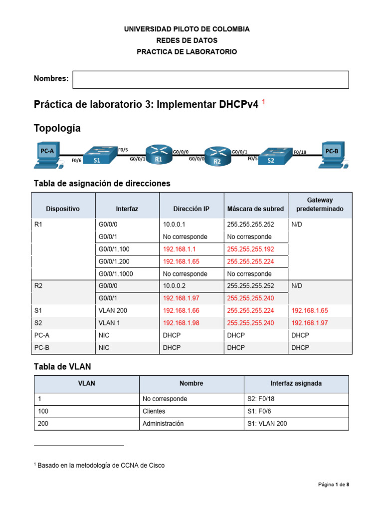 Implementación de DHCPv4 en Redes IP | PDF | Dirección IP | Enrutador ...